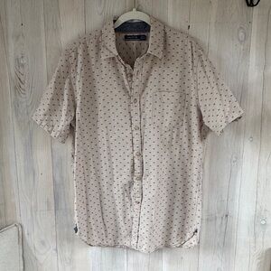 Nautical Short Sleeve Button Down Shirt Size L